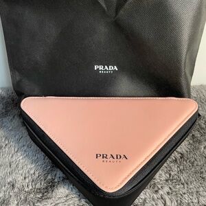 Prada Beauty Peach Triangle Cosmetic Case